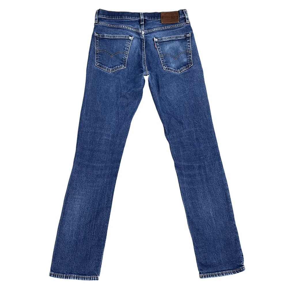 Levis 511 Mens Jeans 31x32 Blue Slim Straight Mid Rise Premium Distressed - Picture 2 of 11